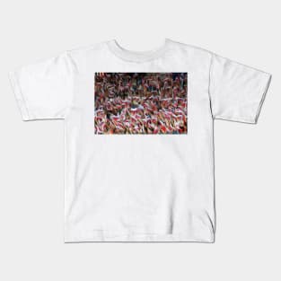 Slovakian football fans. Oil paint effect. Kids T-Shirt